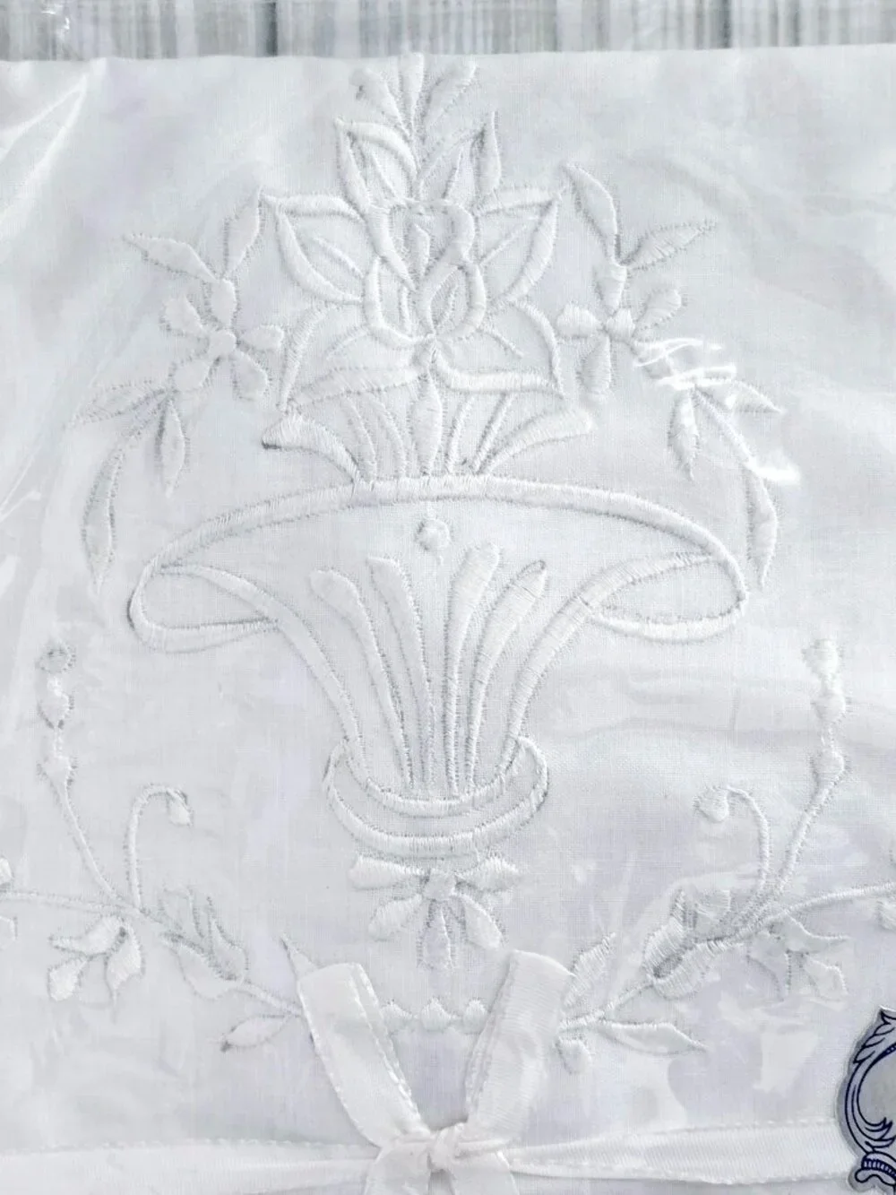 VTG 1970's O Sage Embroidered Pillowcases NOS Sealed 100% Cotton Hong Kong